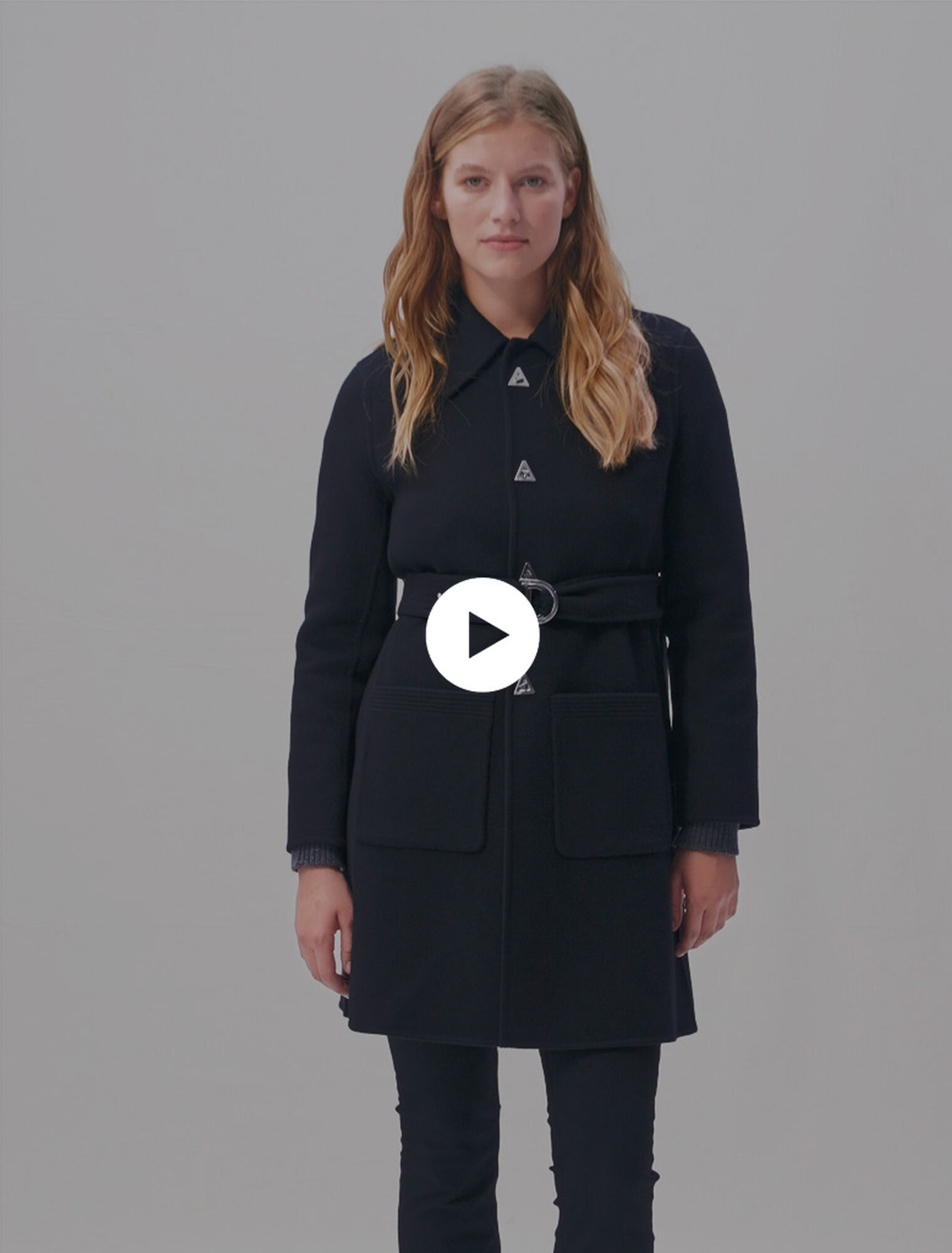 Belted mid-length coat