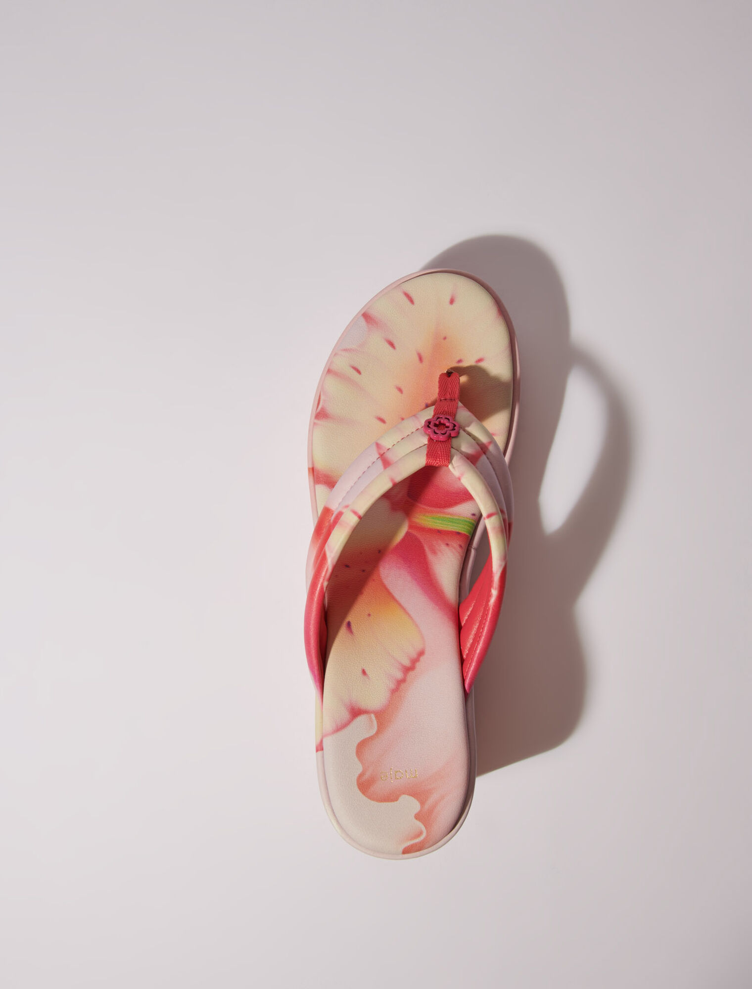 Flower print wedge sandals