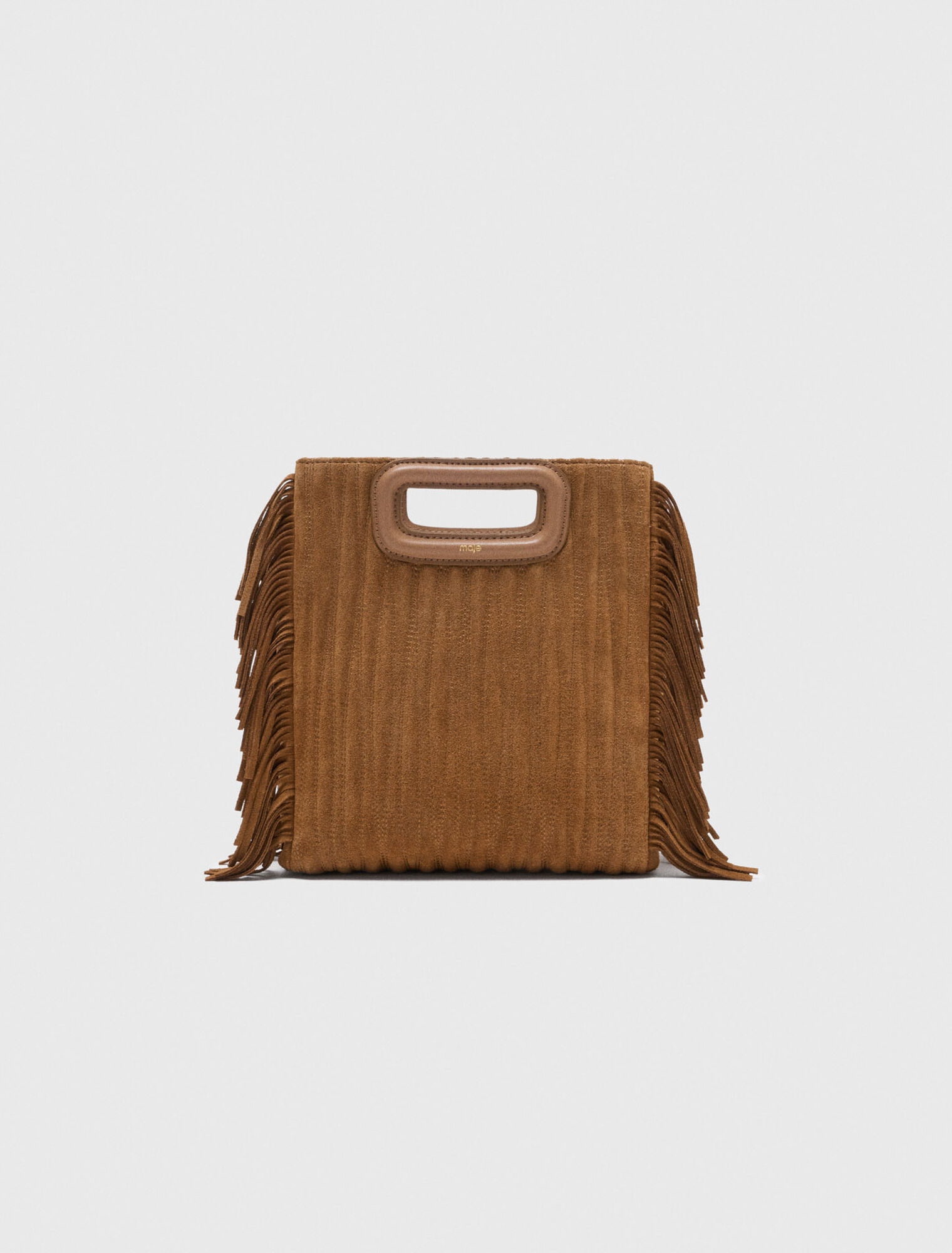 Quilted suede M bag