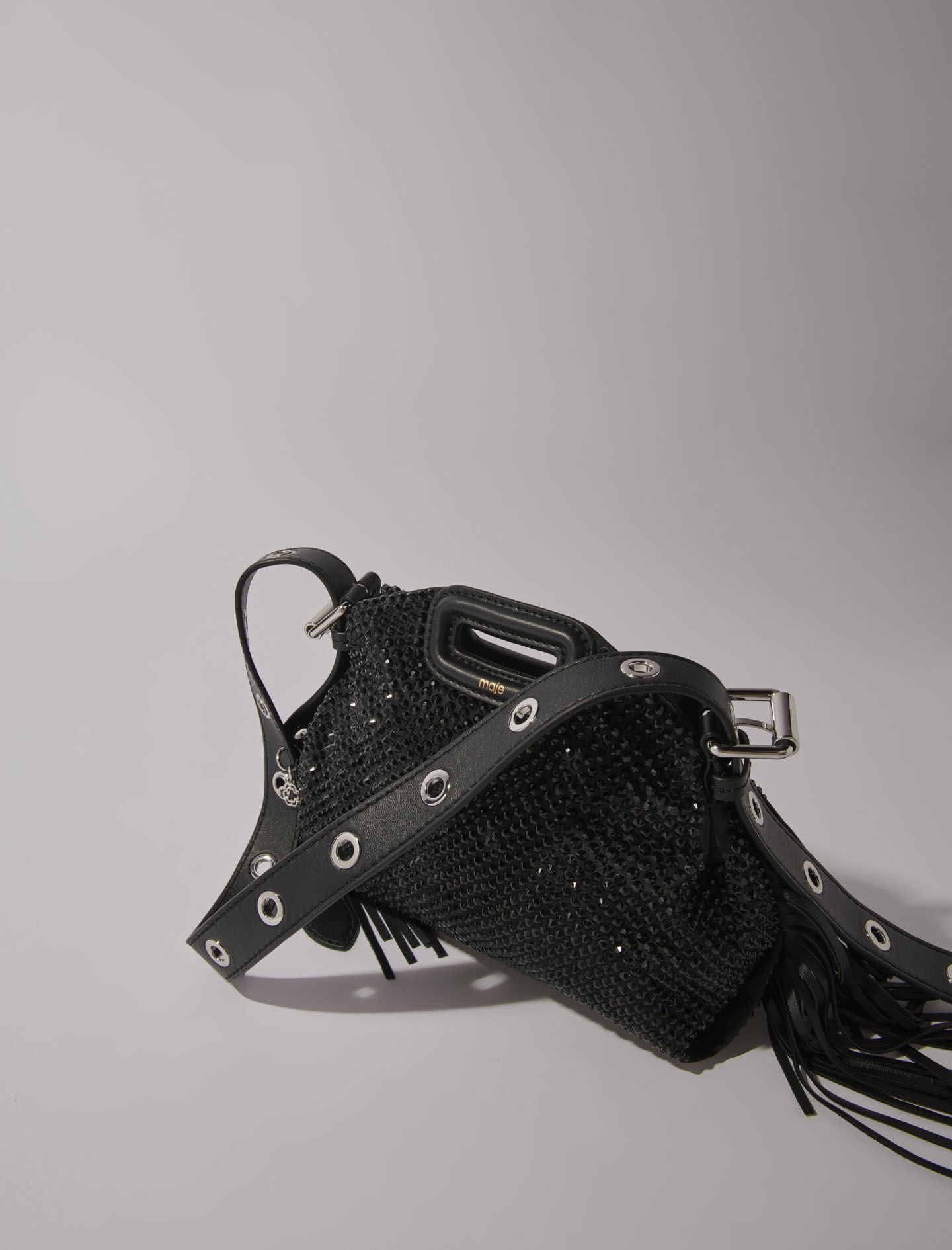 Miss M Mini rhinestone bag Black / Gray For Women | Maje
