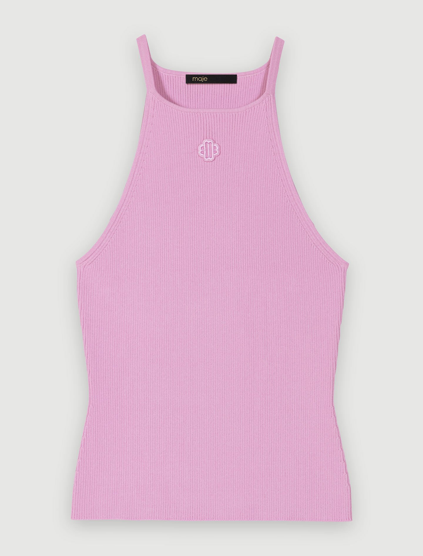 Tank top with embroidered logo Purple For Women | Maje