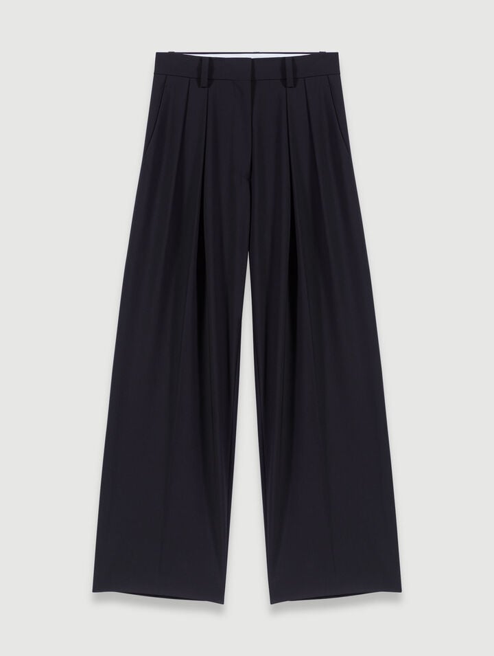 Wide-leg trousers with belt