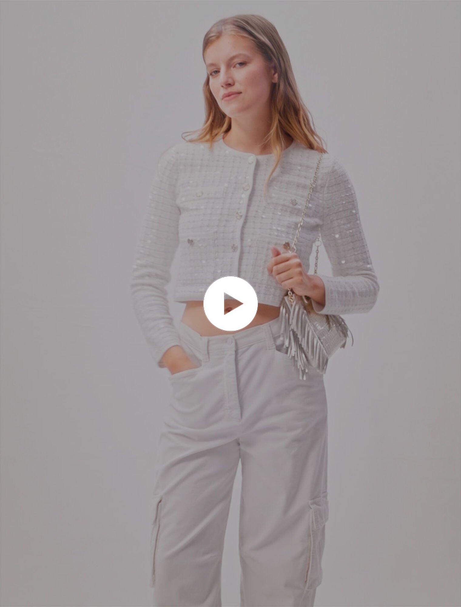 Sequin knit cardigan