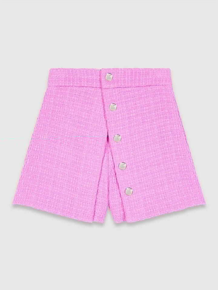 Short en tweed à pan