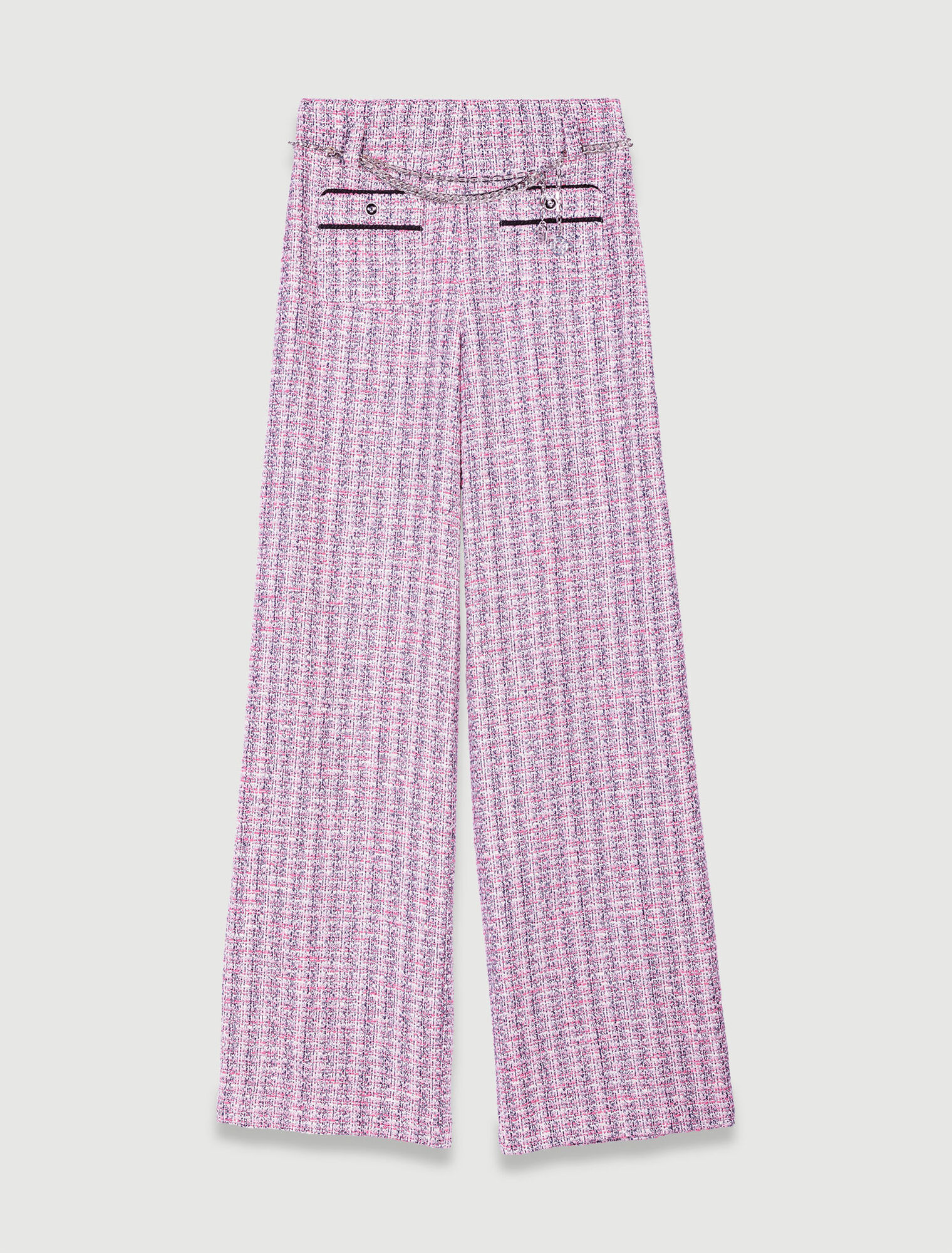 Pantalon large en tweed