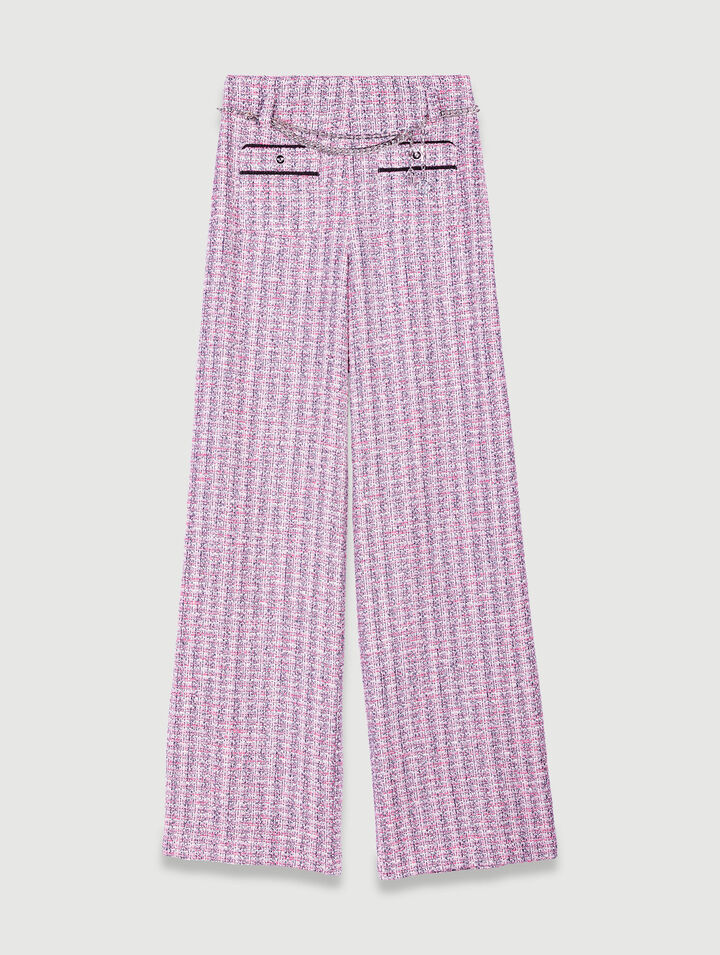 Pantalon large en tweed