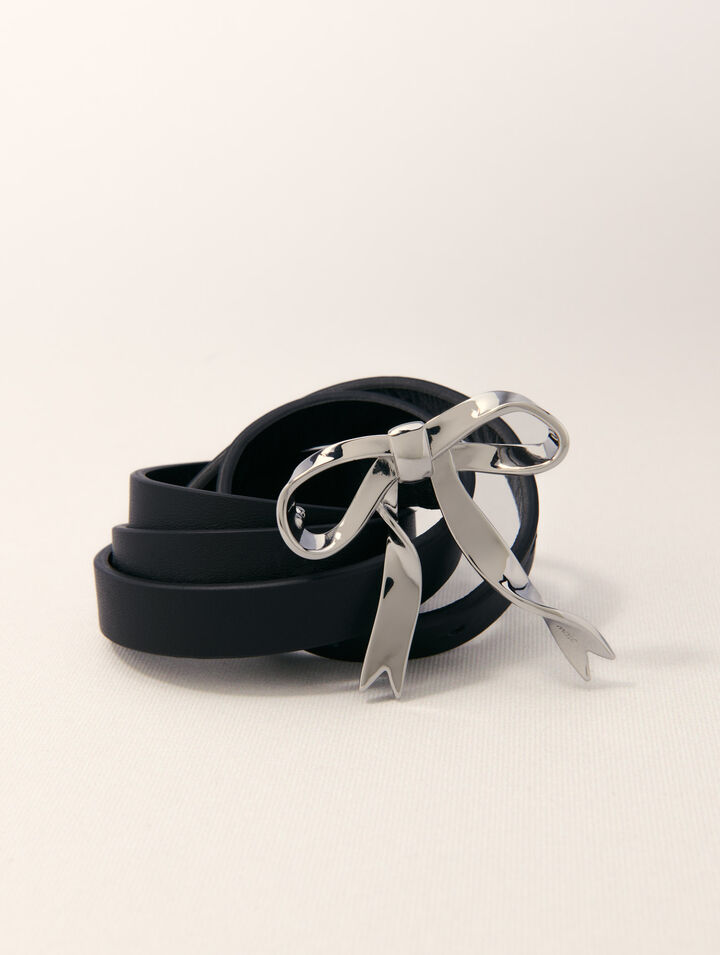 Ceinture noeud fine en cuir