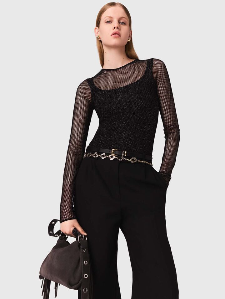 Jersey diamanté top