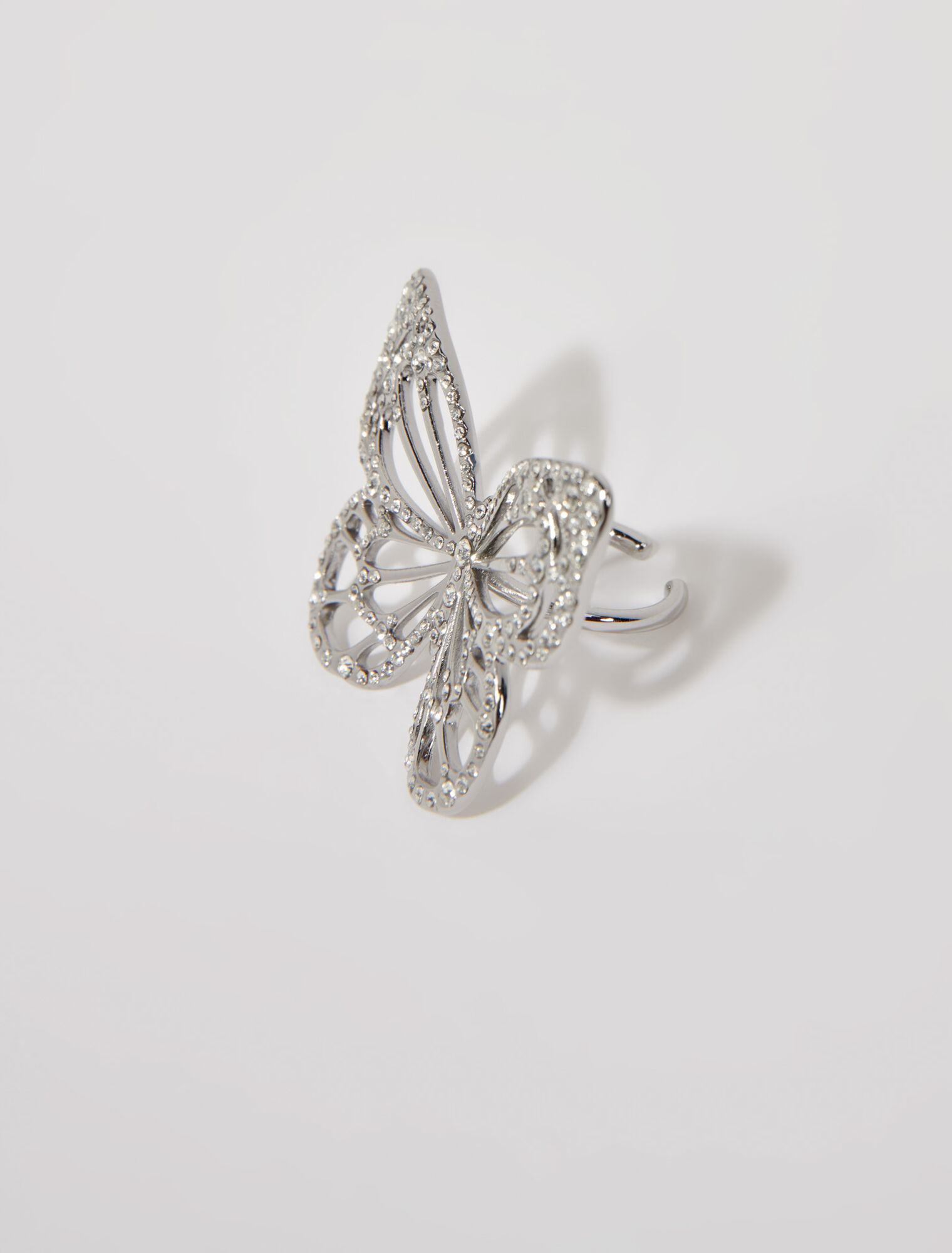 Bague papillon strass