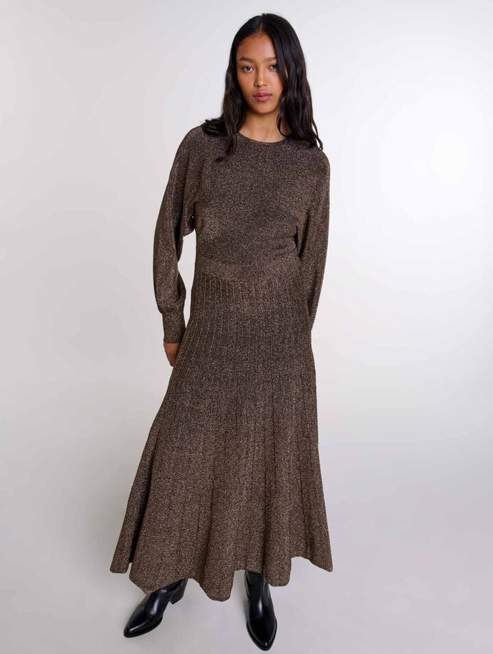 Robe longue en maille brillante