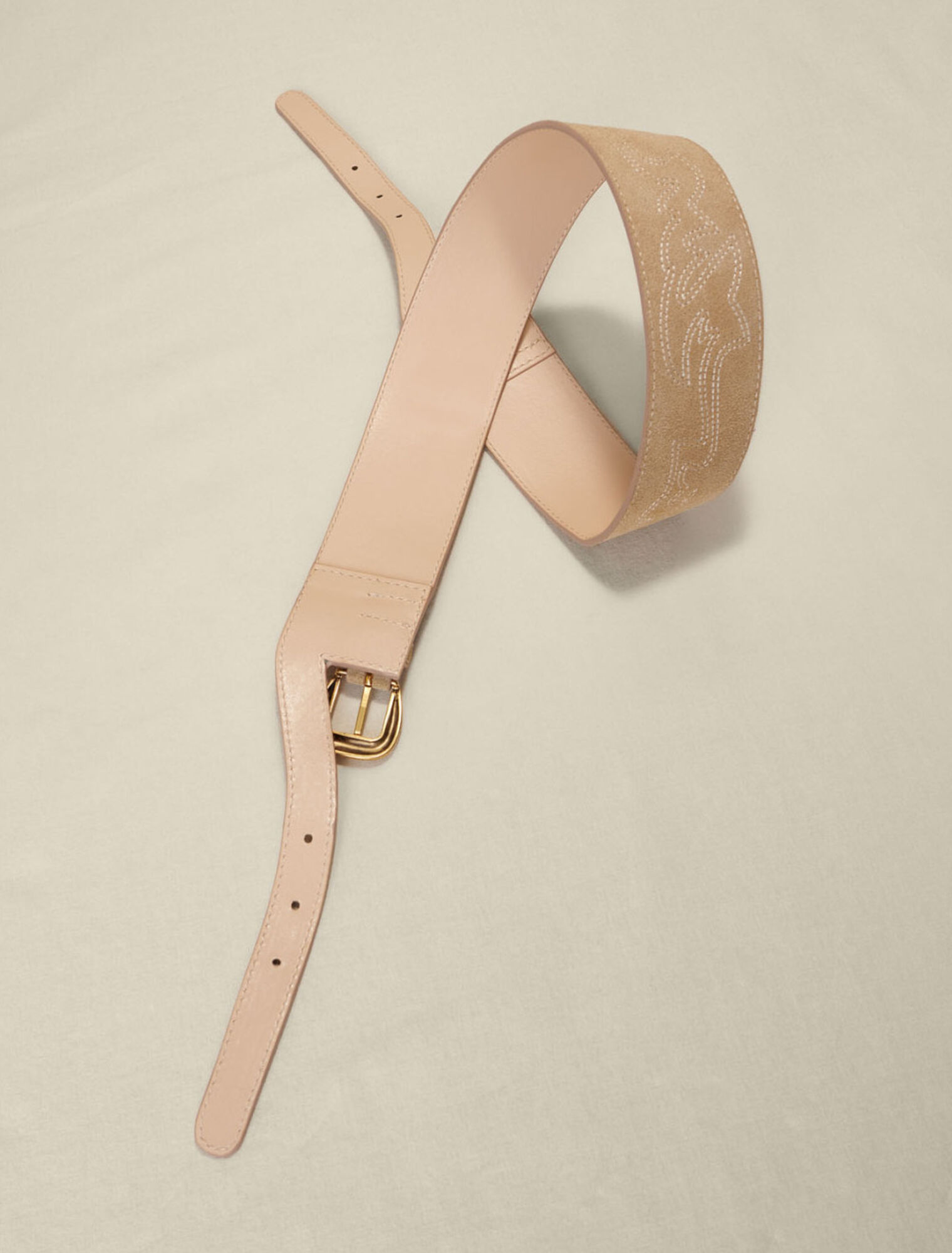 Ceinture en suède à doubles boucles