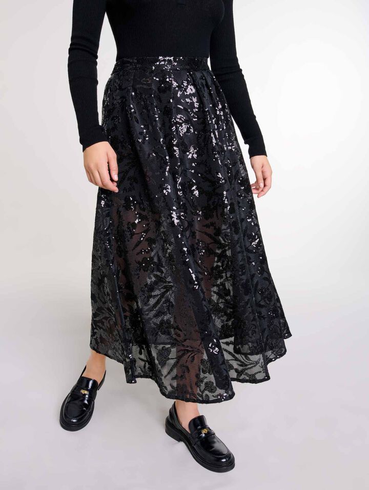Sequin maxi skirt
