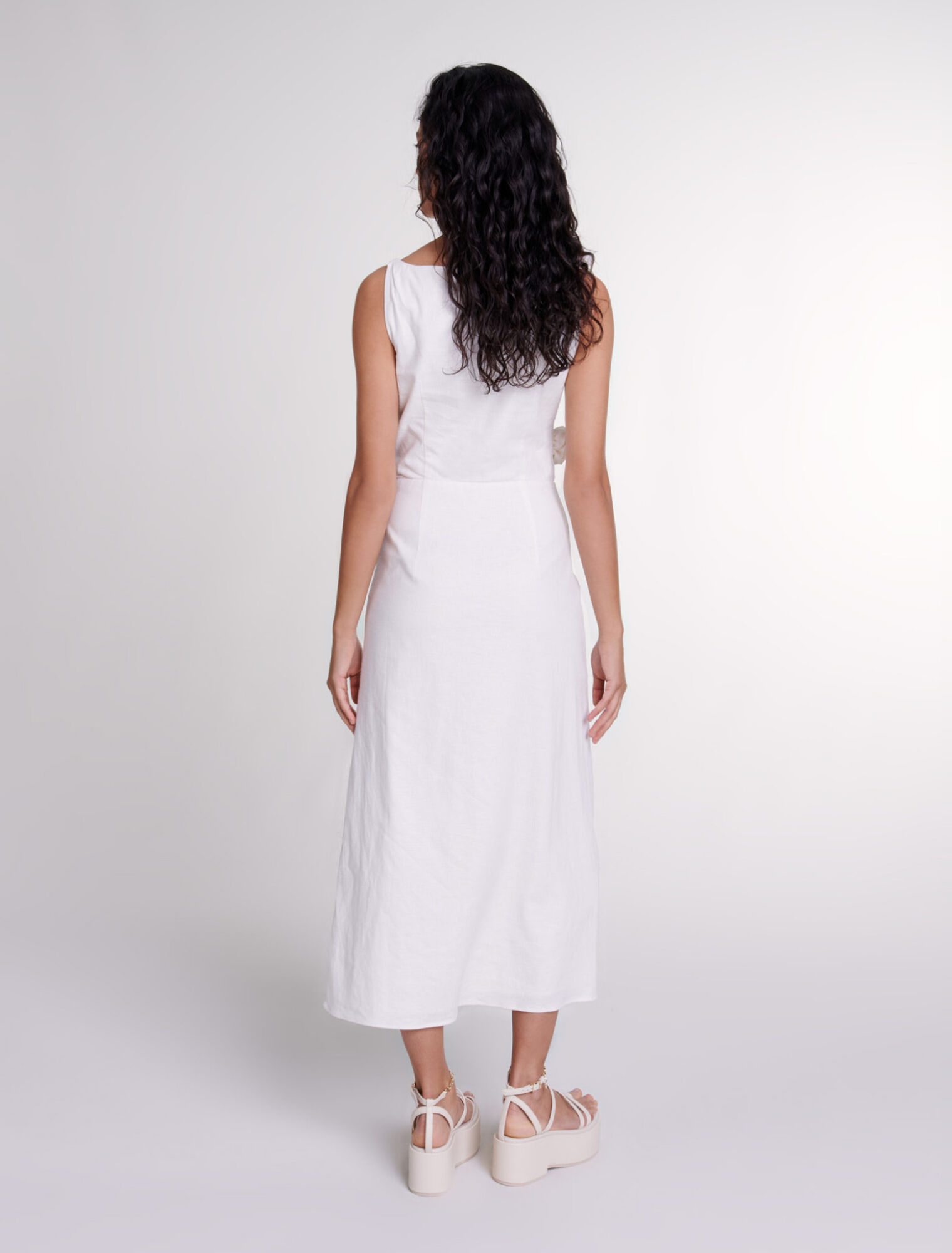 Openwork linen maxi dress