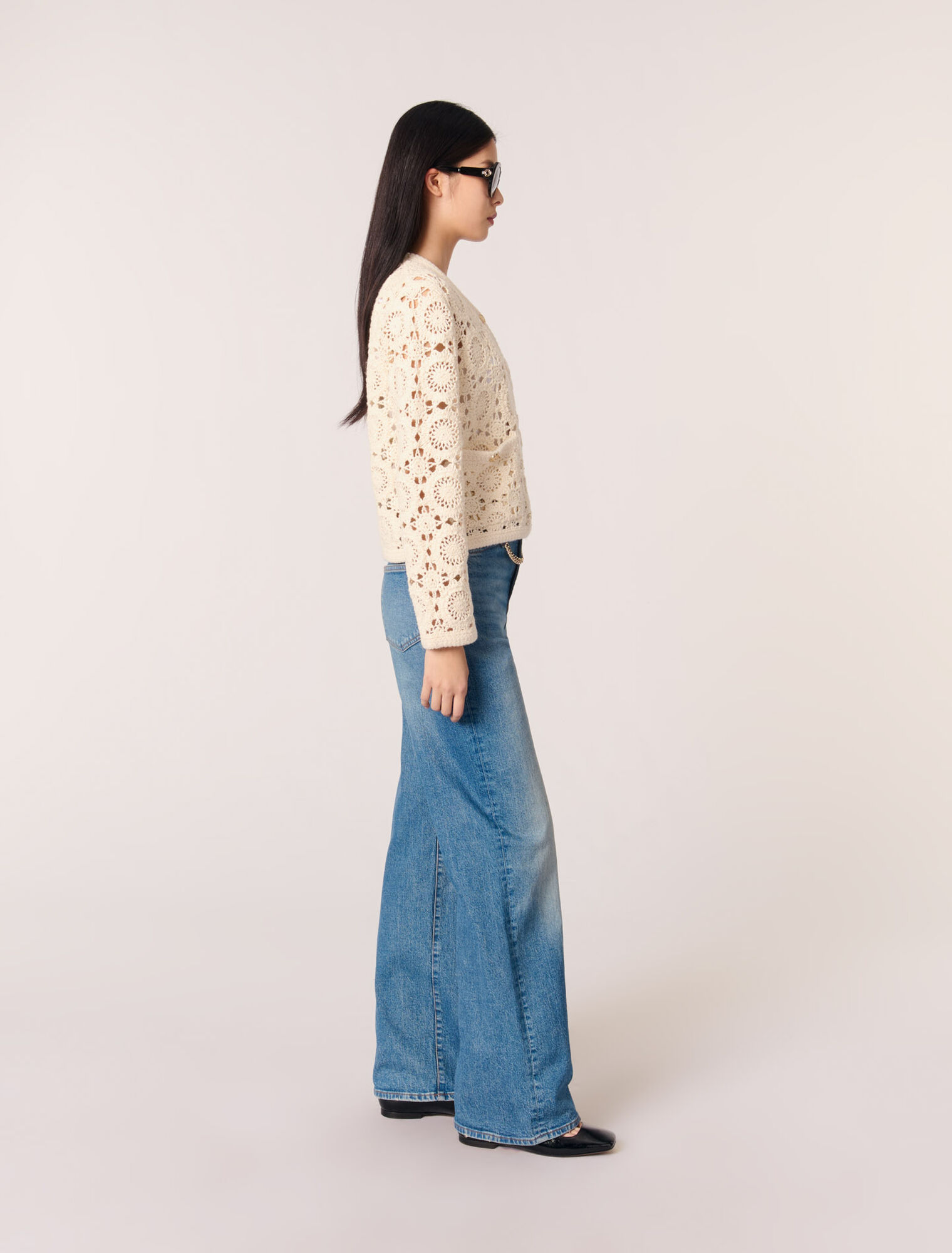 Crochet cropped cardigan