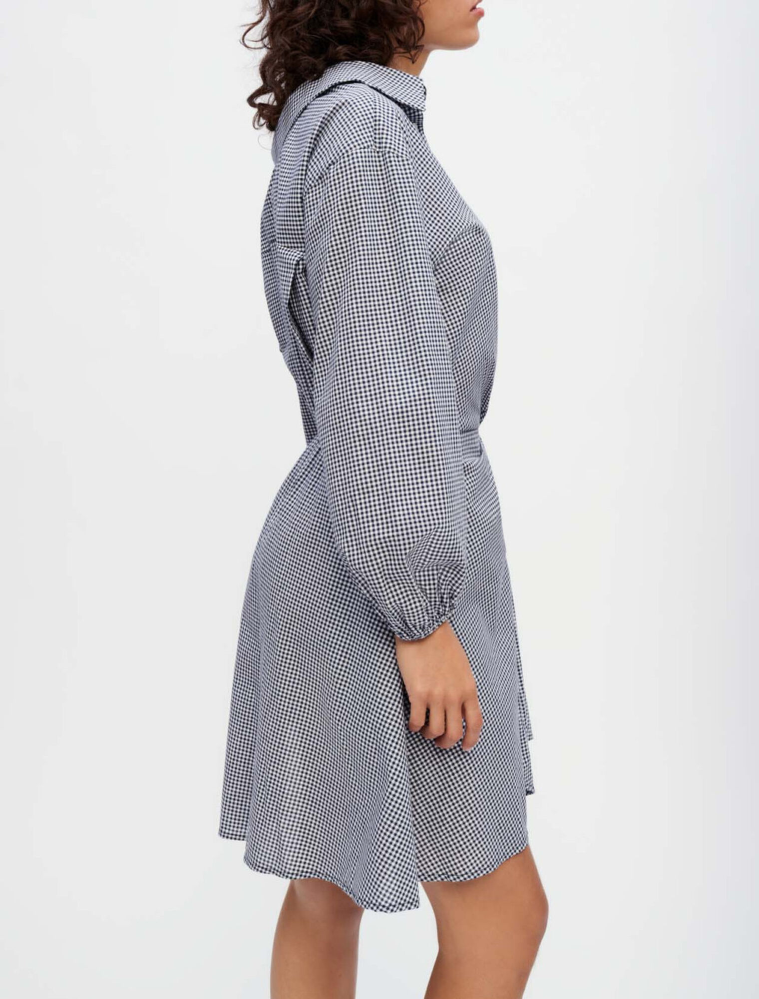 Robe chemise trompe-l'œil à carreaux
