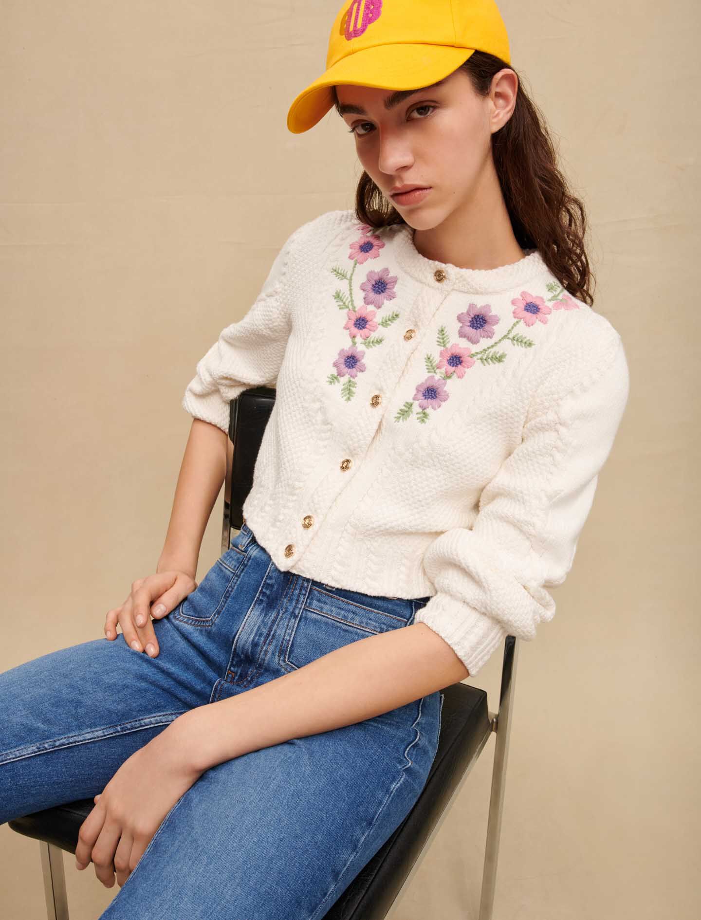 ✴︎専用✴︎hiand✴︎新品Flower cardigan【white】 Flower cardigan - HIAND