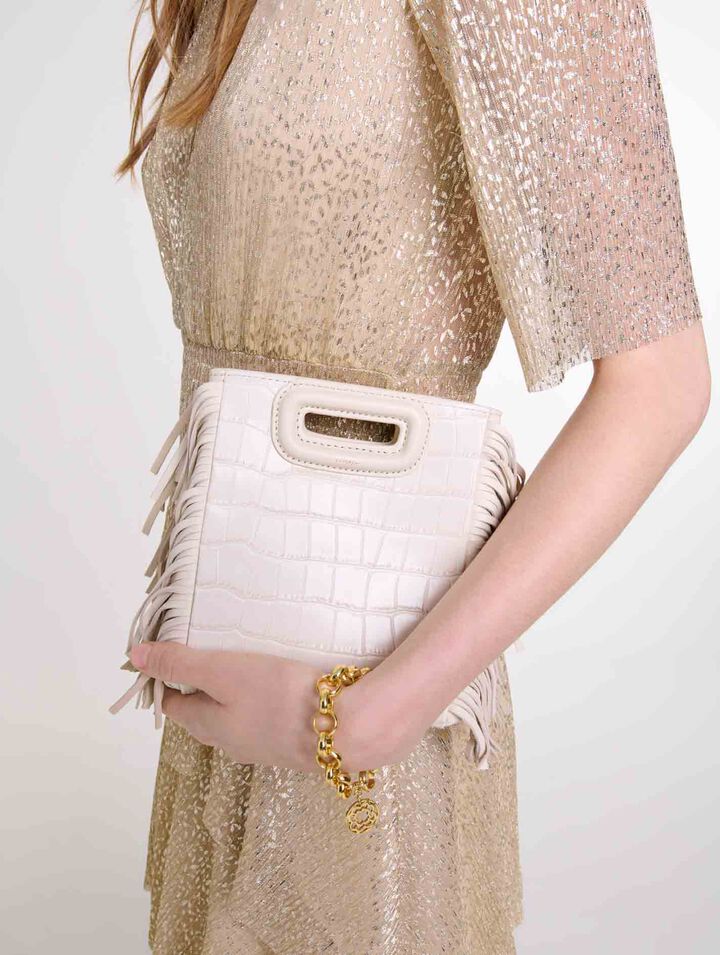 Sac M en cuir effet croco