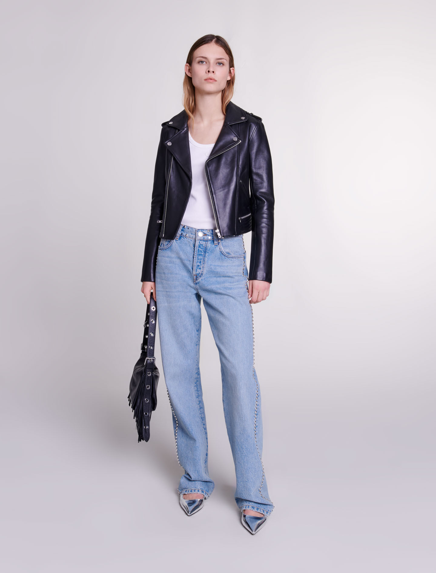 Blouson cuir maje 2025