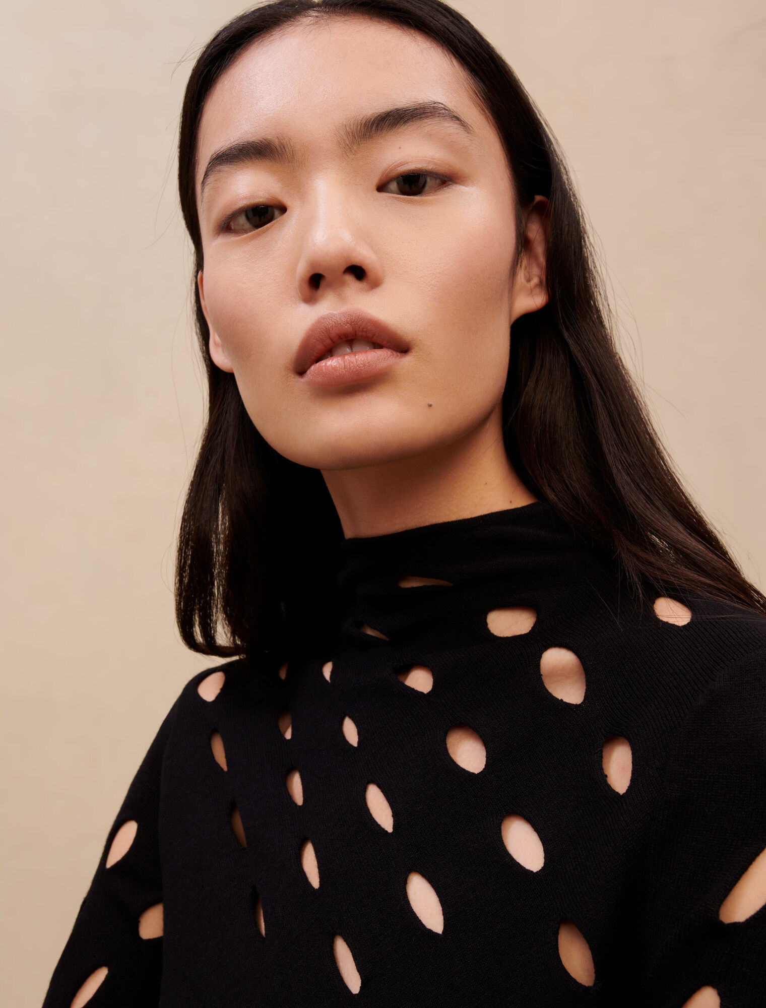 Openwork knit sweater