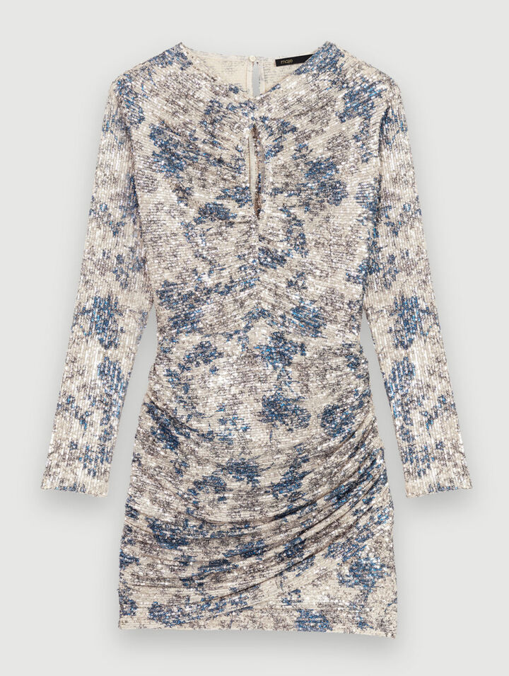 Robe drapée à paillettes