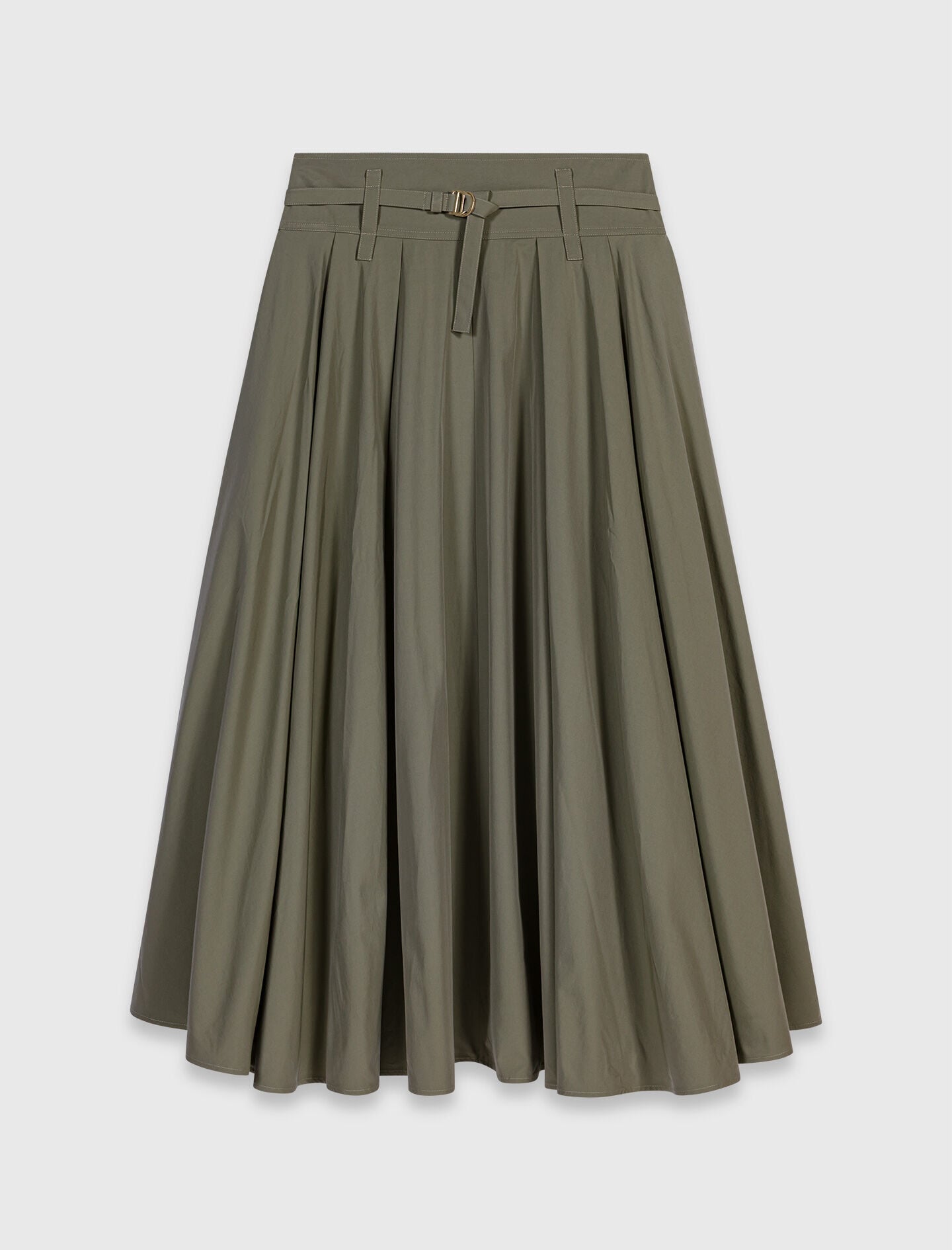 Cotton pleated maxi skirt Brown For Women | Maje