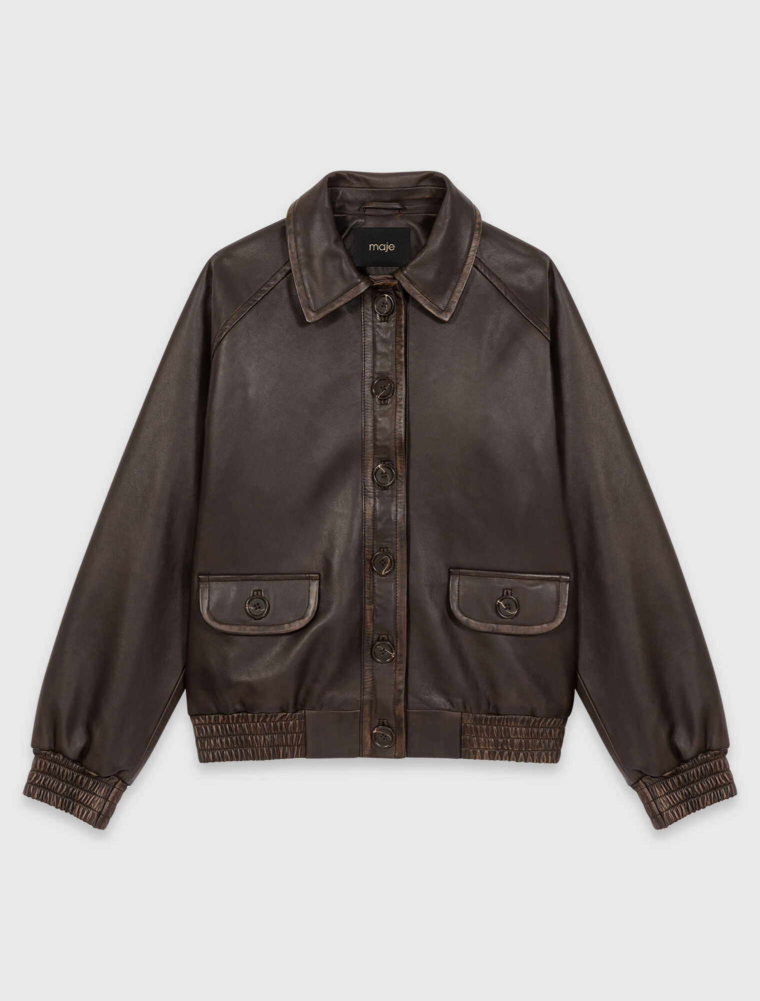 Cropped leather jacket