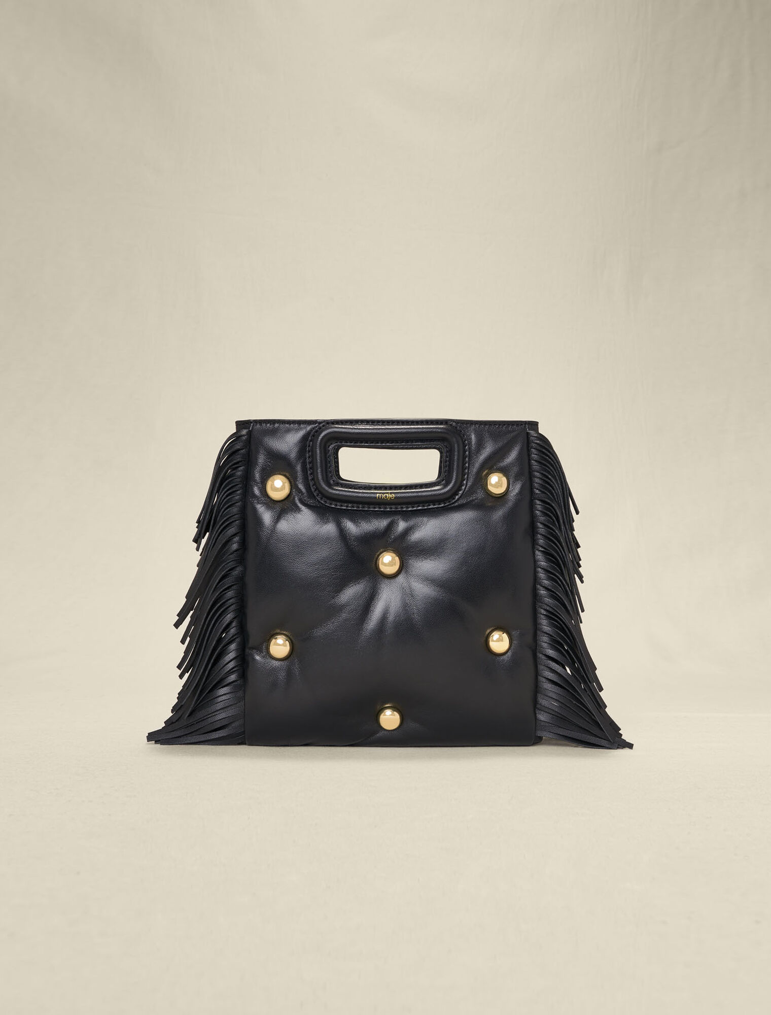 Sac M en cuir matelassé à studs