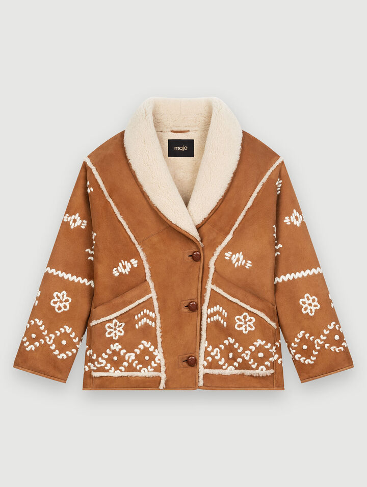 Manteau en peau de mouton lainée