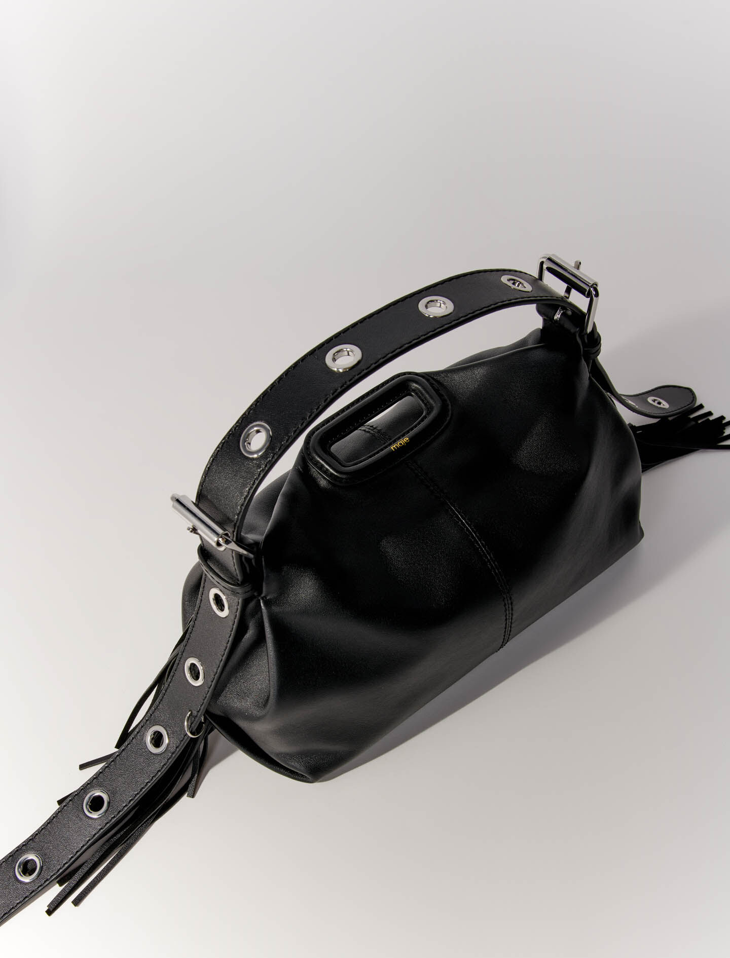 Smooth leather Miss M bag Black / Gray For Women | Maje