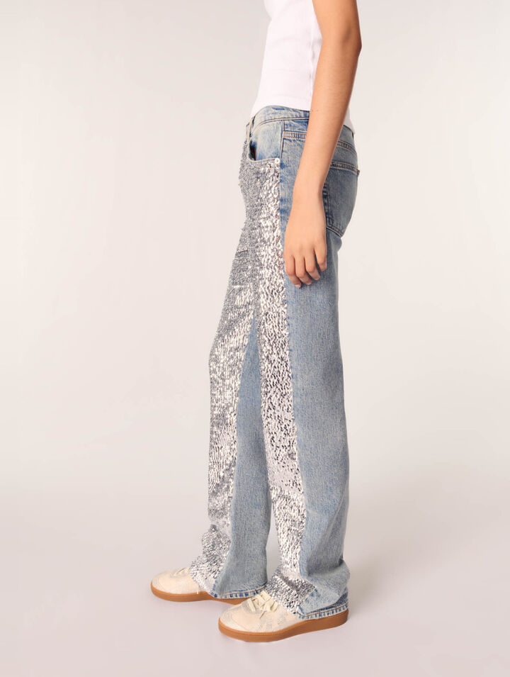 Sequinned jeans