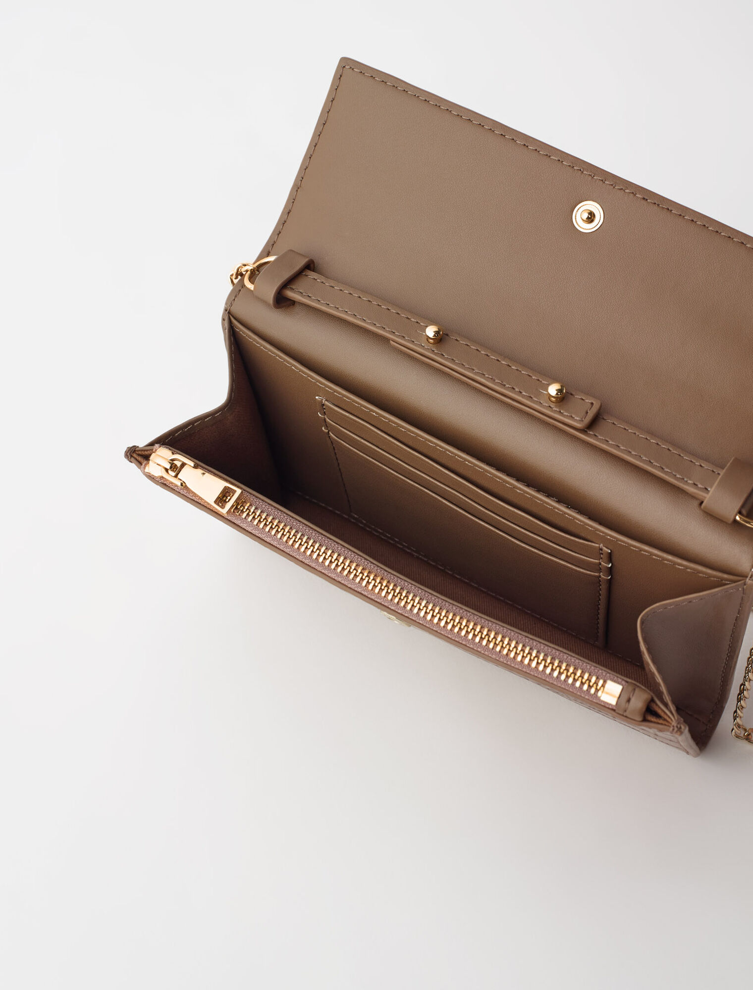 Portefeuille croco avec chaîne
