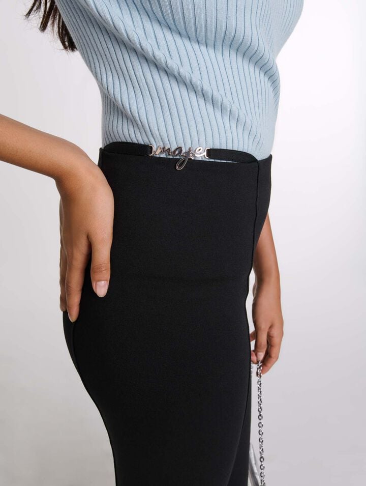 Pantalon évasé avec détail bijoux