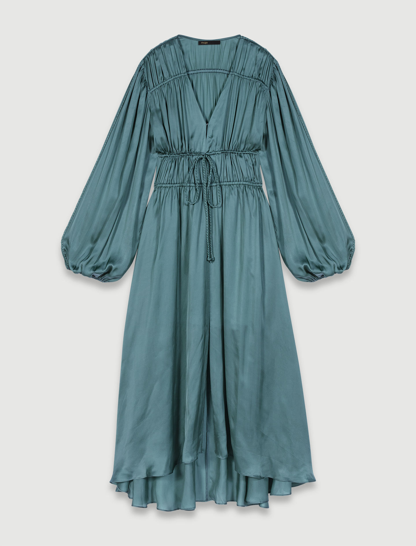 SALE *maje* サテンペイズリーマキシワンピース ドレス Satin-look maxi dress