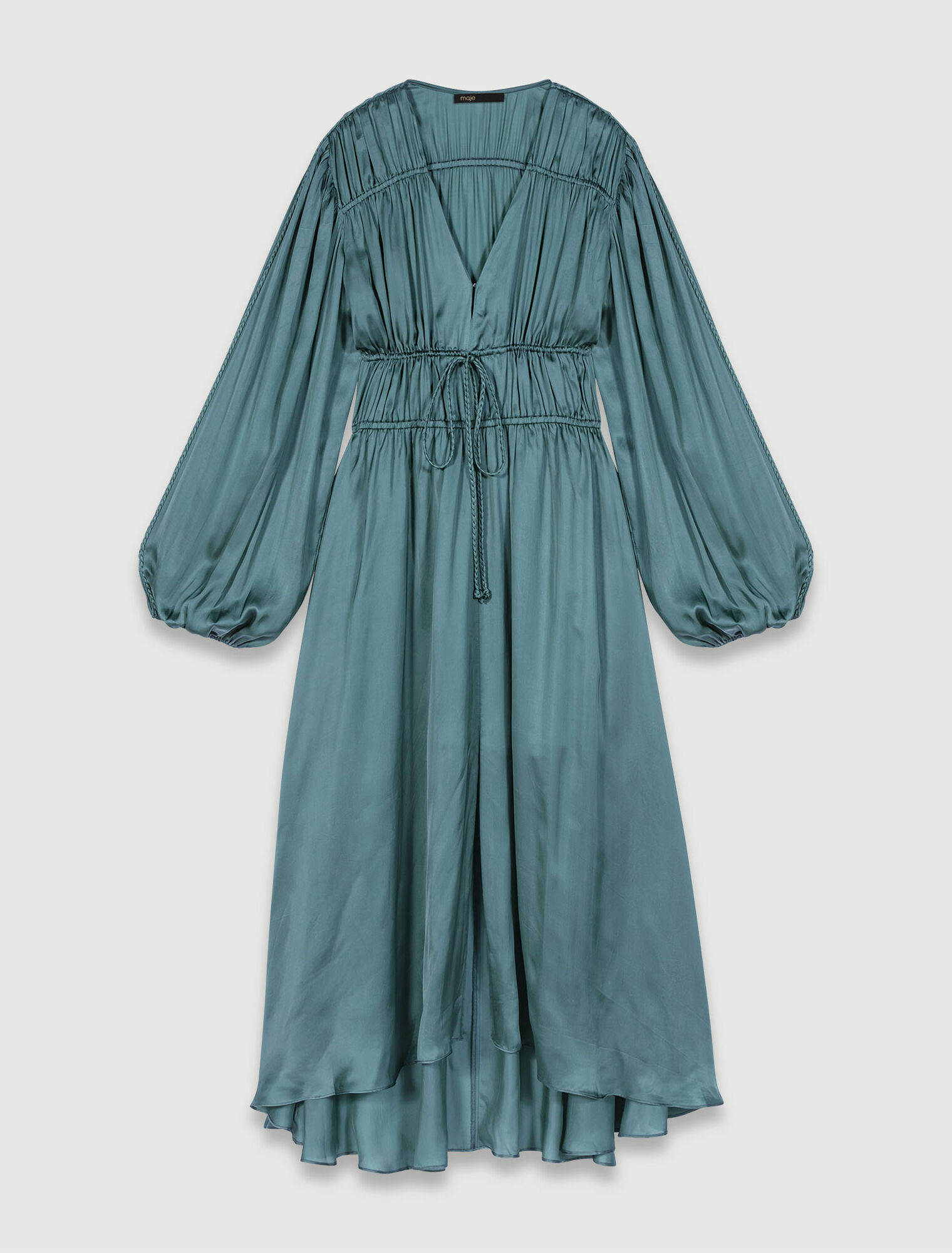Robe longue satinée