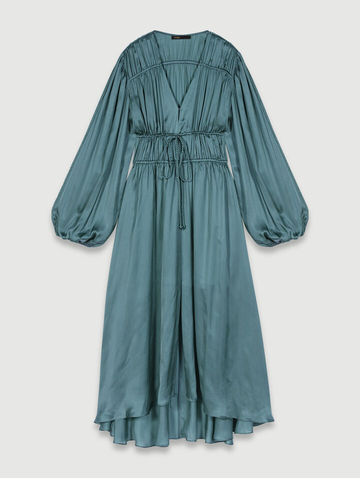 Robe longue satinée