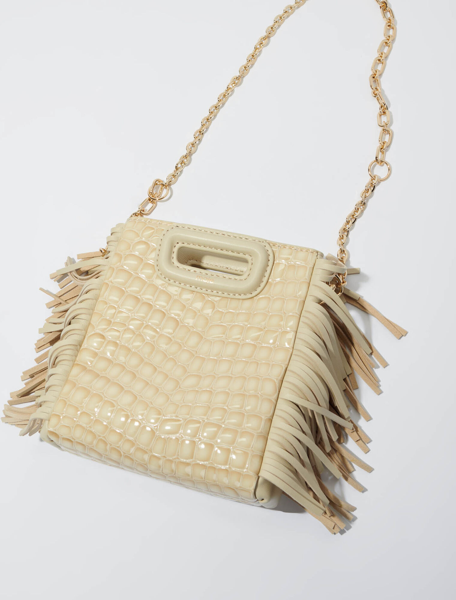 Mock croc leather mini M bag