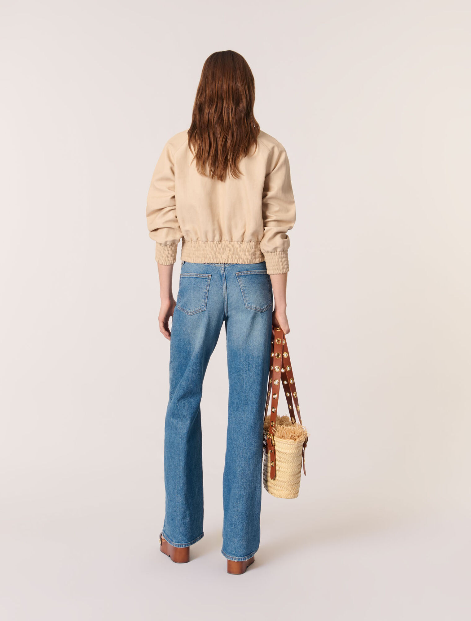 Blouson bomber en lin et coton