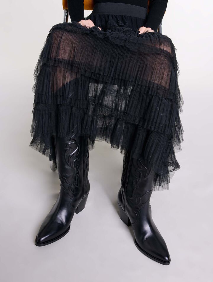 Jupe midi en tulle