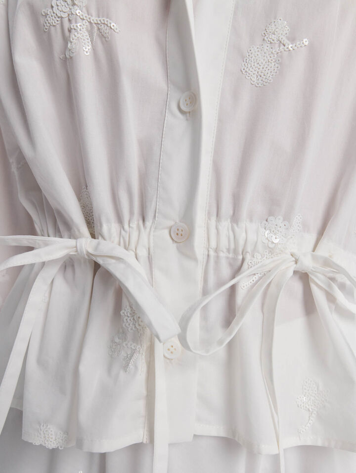 Chemise courte brodée