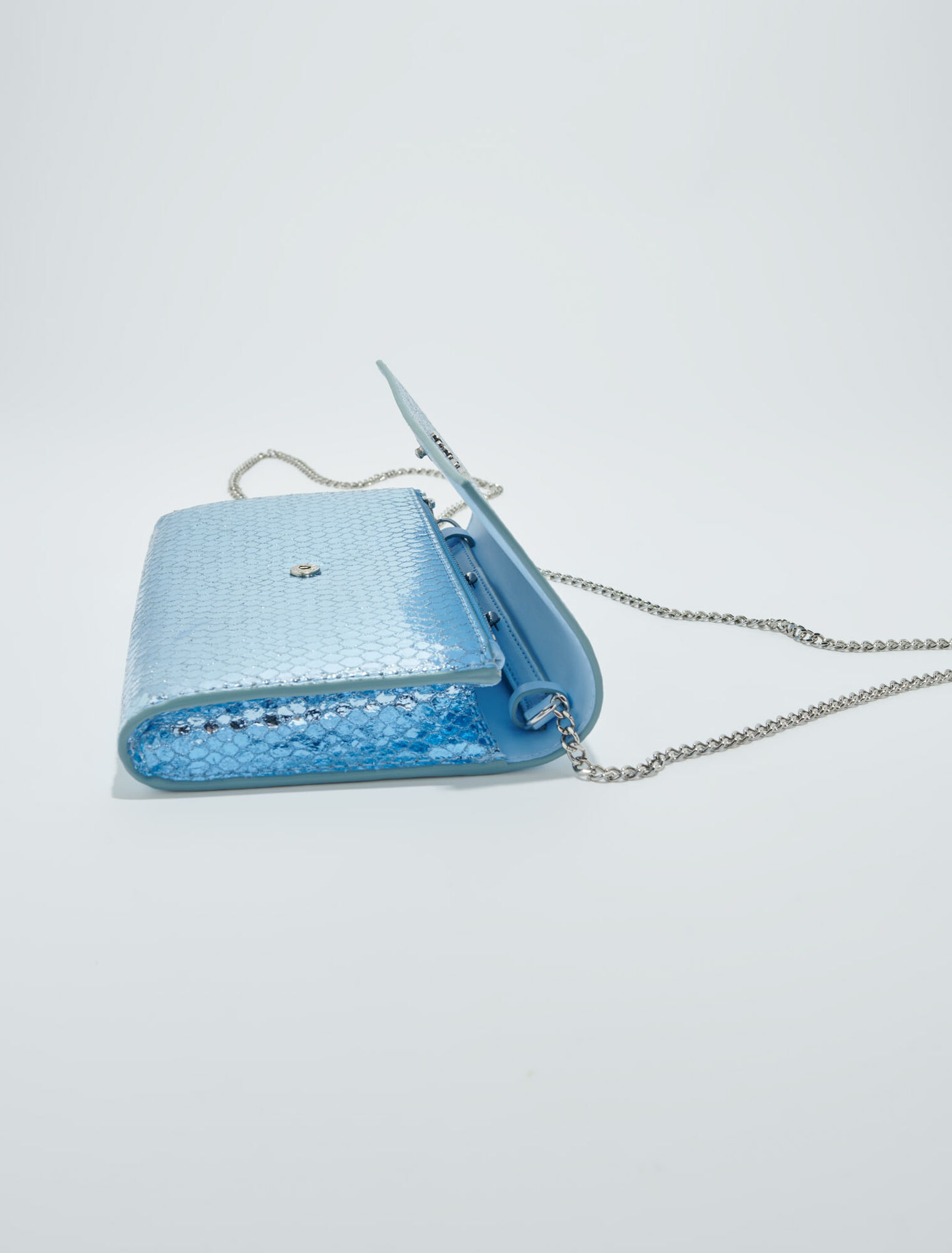 Pochette en cuir effet python