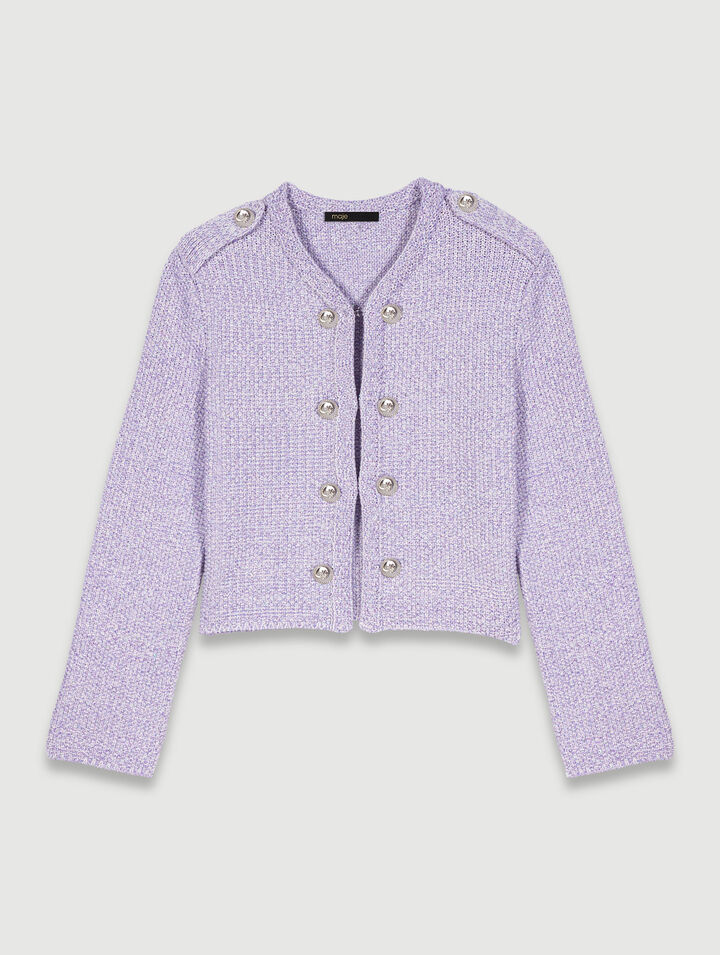 Cardigan court en maille sequins