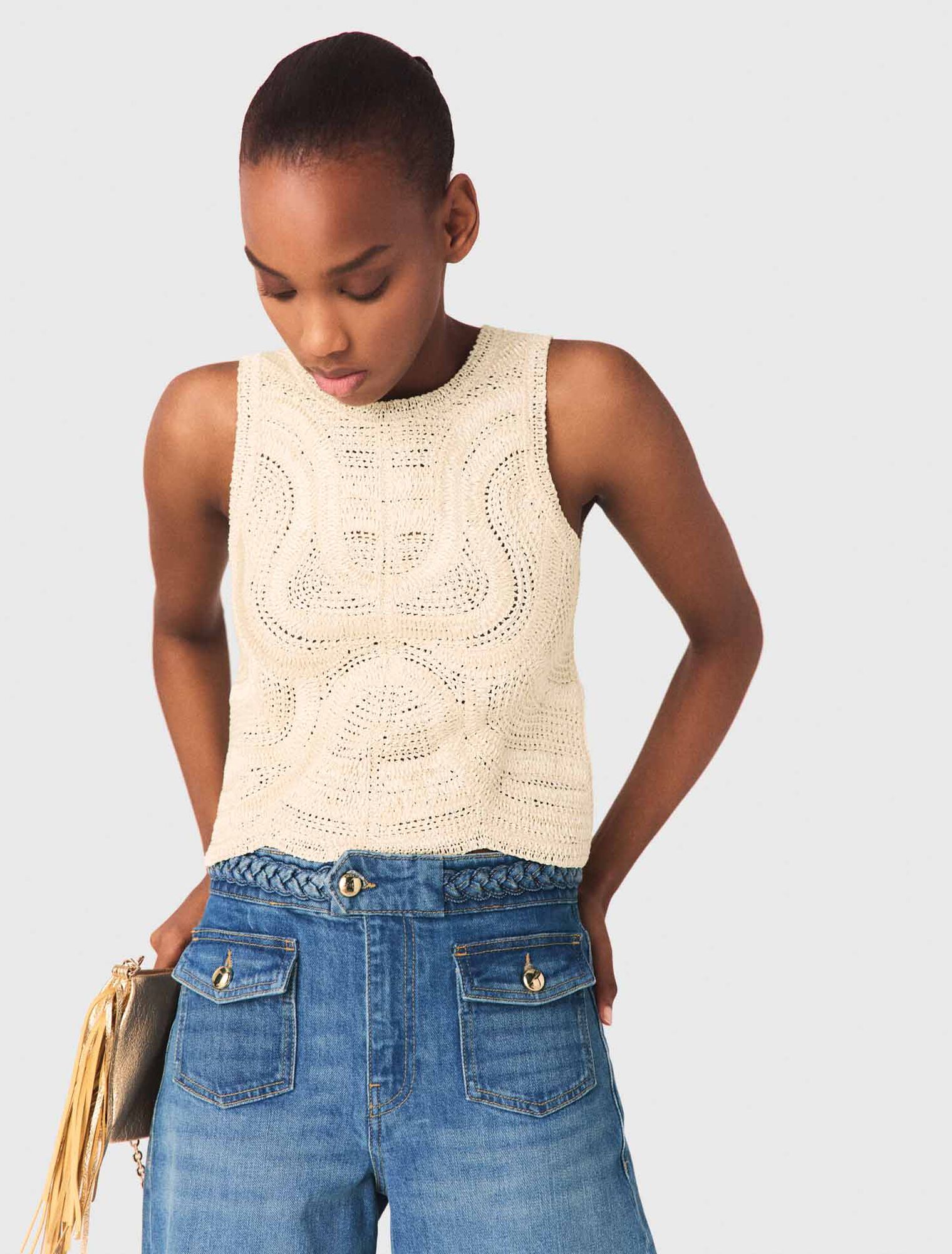 Top sans manches en crochet