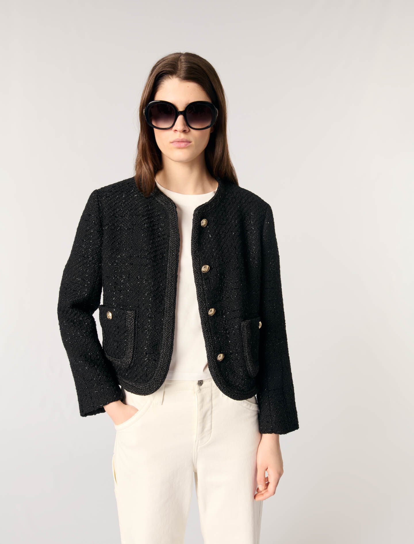 Her lip to 憎い Hemingway Check Tweed Jacket
