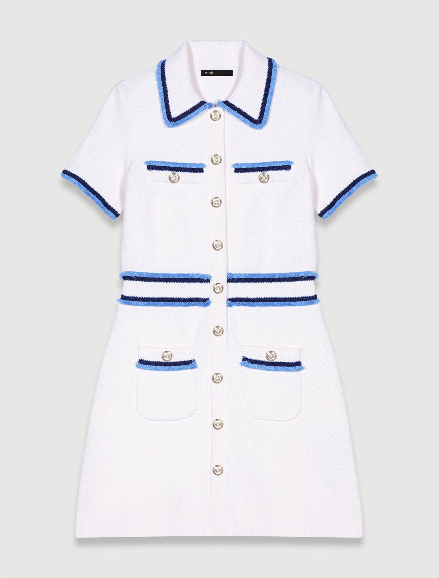 Robe courte en maille bouclette