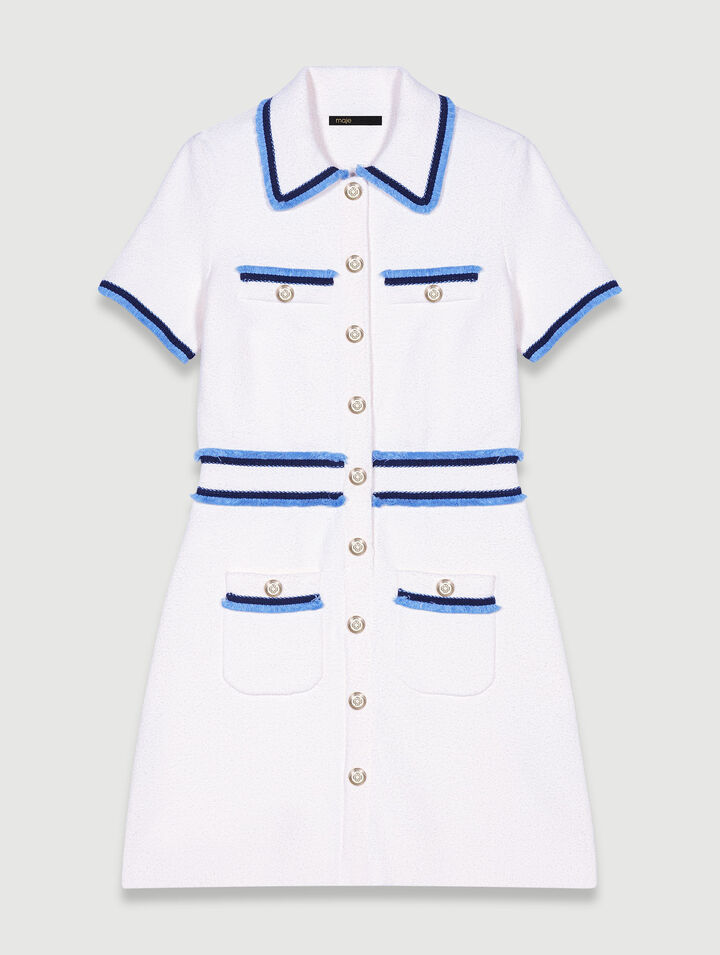 Robe courte en maille bouclette
