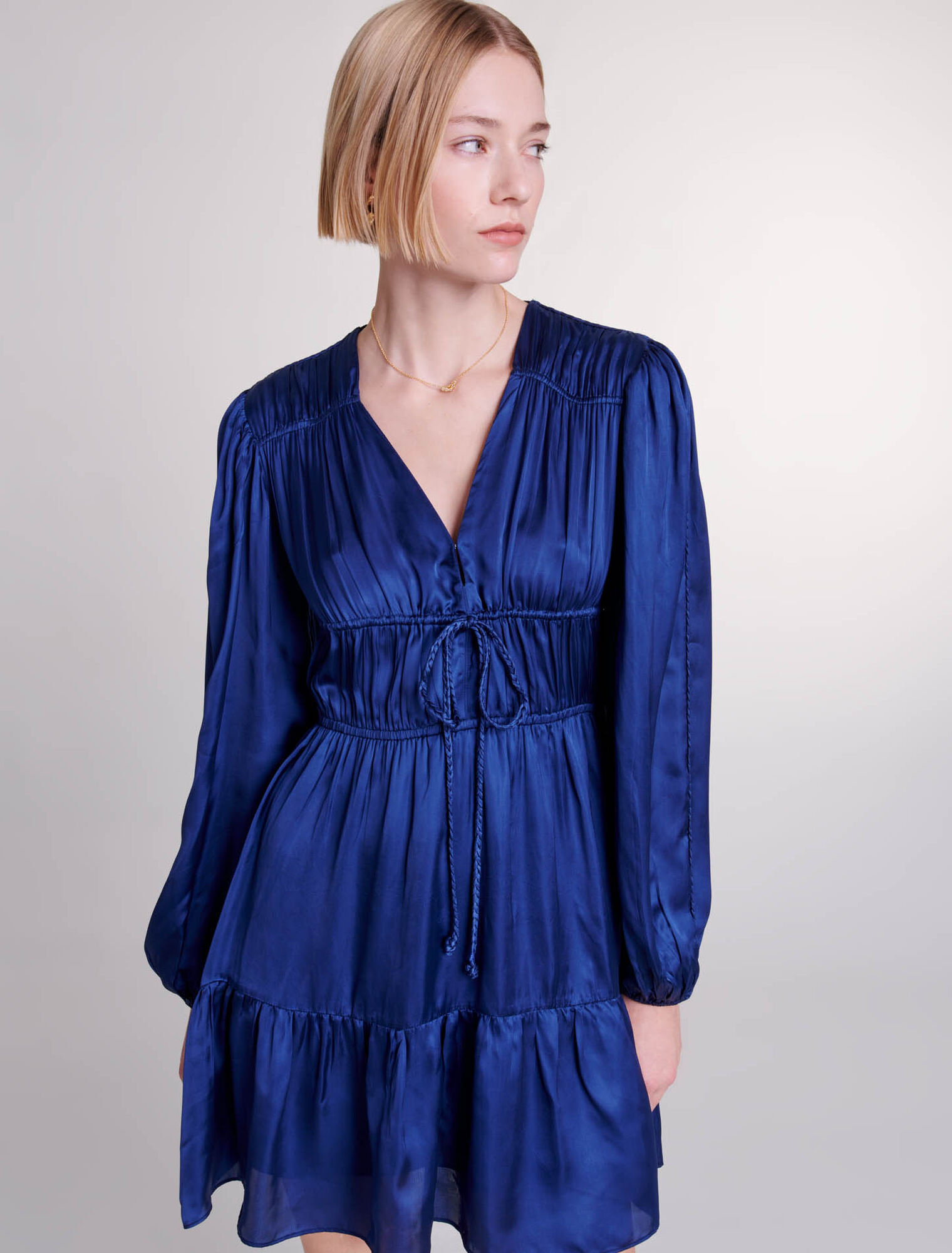 Short satin-look dress
