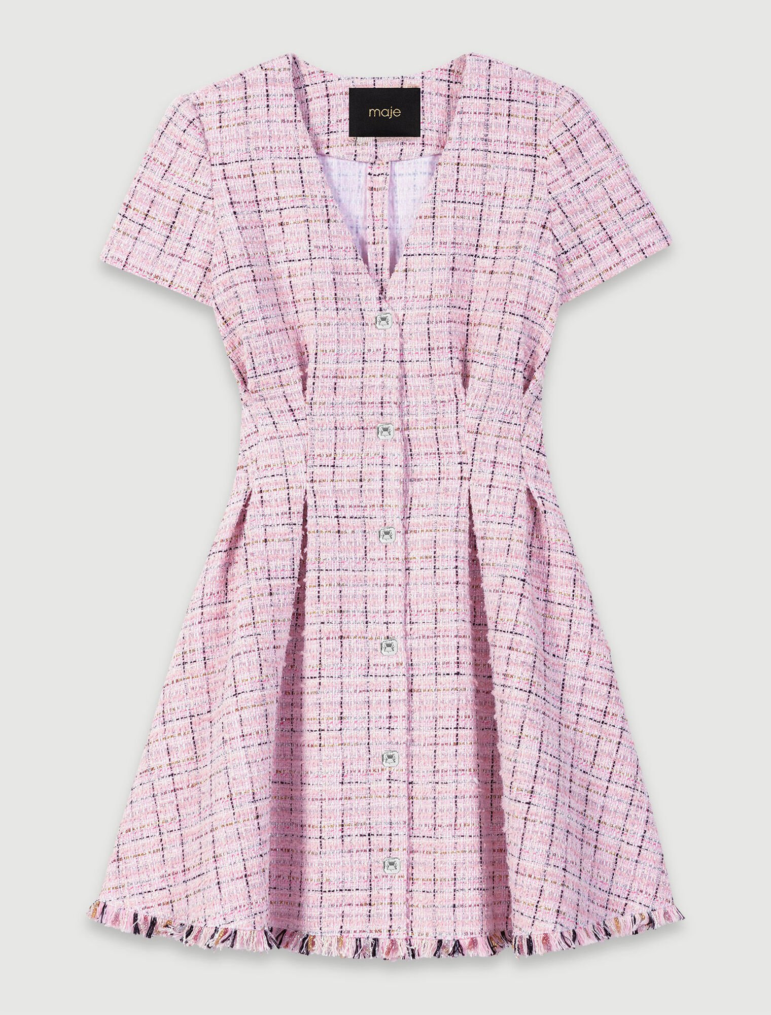 Robe babydoll en tweed