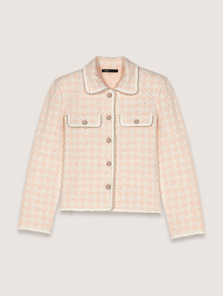 Veste en maille effet tweed
