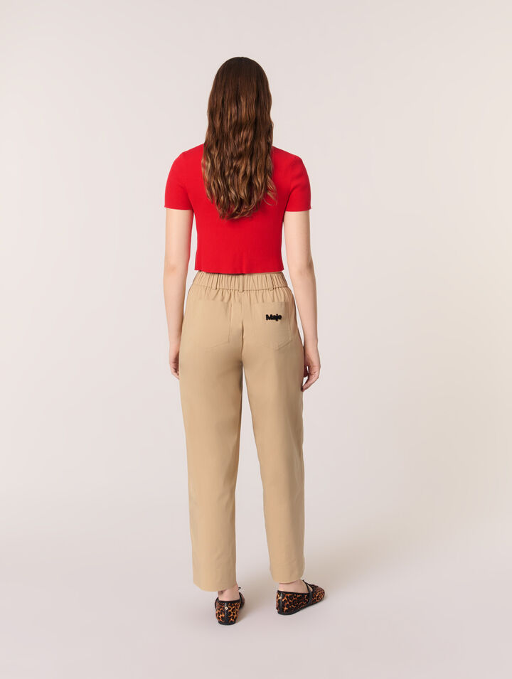 Wide-leg cotton pants 