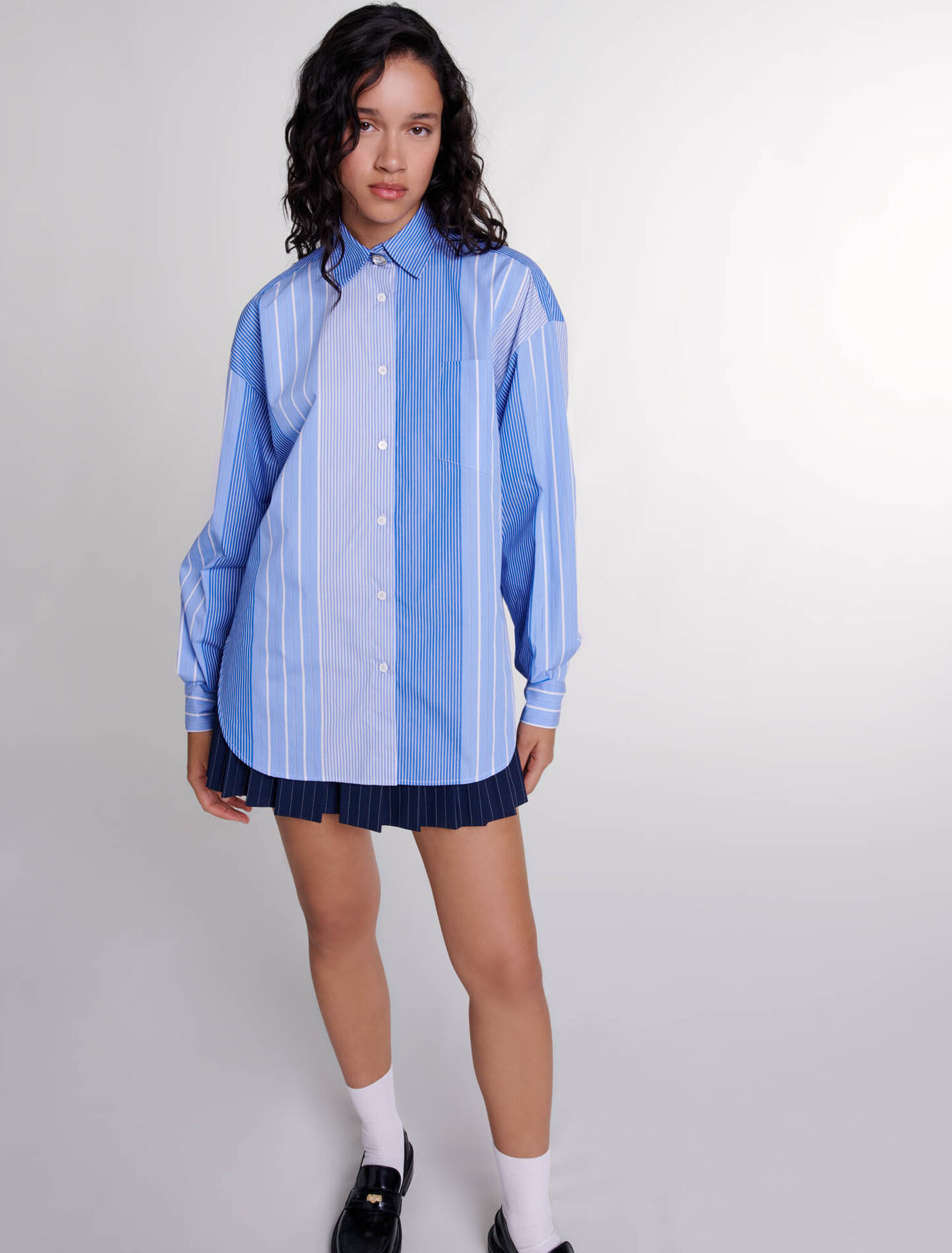 Chemise patchwork à rayures 
